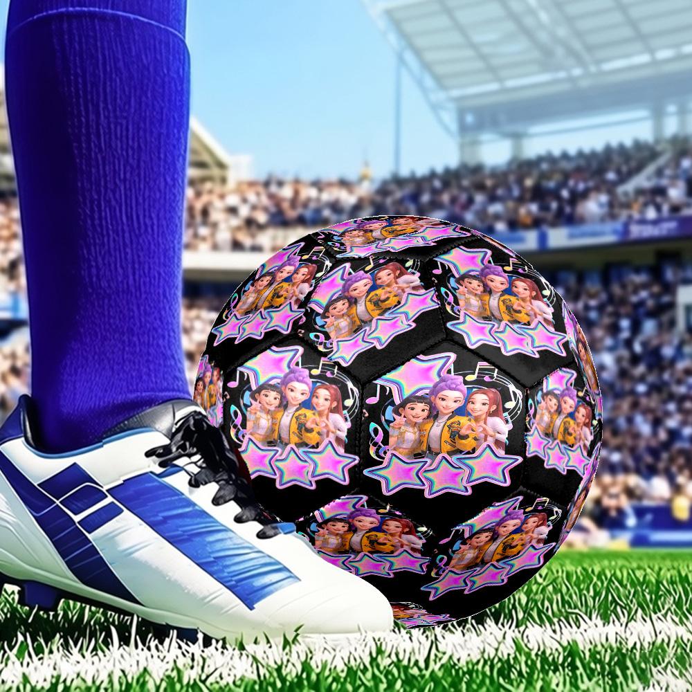 K-pop Demon Hunter Adventure Soccer Ball Size 5 Soccer Ball, Machine-stitched, Durable, Suitable for Training and Matches Fan Gift
