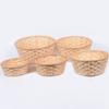 Round Wicker Bread Basket Hampers Handmade Woven Kitchen Storage Basket for Eggs Vegetables Food Fruit Dessert Cookies