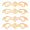 4Pcs 25x6cm Flower Wood Carved Applique Decor Home Furniture Decoration Ornament Accessories
