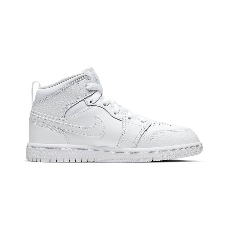 Кроссовки Air Jordan 1 Mid PS Triple White 2021 для детей 640734-130