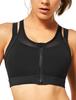 Yvette High Support Sports Fitness Sizes S Black Women's Bra, Wireless, Non-Slip, Front-Opening, Bra, (D-E),