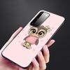 Cartoon Owl Cute Owls Phone Case For Samsung Galaxy S20 S21 FE S10 Lite Note 20 10 Lite S8 S9 S10E S10 Plus Ultra Black Cover