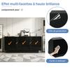 Buffet salon noir brillant 160 x 35 x 60 cm 3 portes 6 compartiments, étagères ajustables grand rangement commode moderne chic déco!