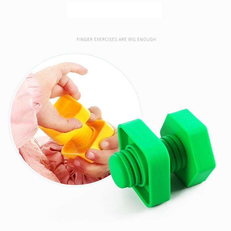 8 пар винтовых строительных блоков, пластиковые вставные блоки, игрушки в форме гаек для детей, развивающие игрушки, модели Монтессори