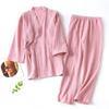 Spring and Summer Thin Cotton Gauze Double-layer Gauze Pajamas Women's Japanese Kimono Yukata and Wind Cardigan Lace-up