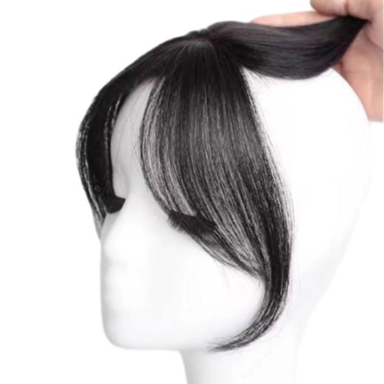 Women Clip-in Bangs Natural Wispy Side Bangs Forehead Hair Extensions Black Brown Girls Air Bangs Fringe Wig Hairpieces