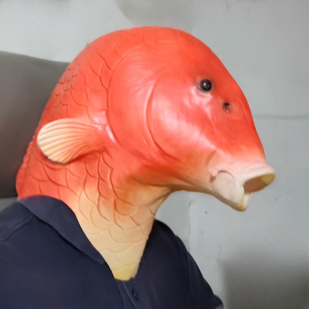 Realistic Latex Fish Masks for Adults Animal Head Mask Halloween Costume Headwear Props Masquerade Party Dress Up Decors