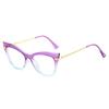 Fashion Color Blocking Cat Eye Women's Prevent Blue Light Glasses Fashion Large Frame Personality Men Reading Eyewear