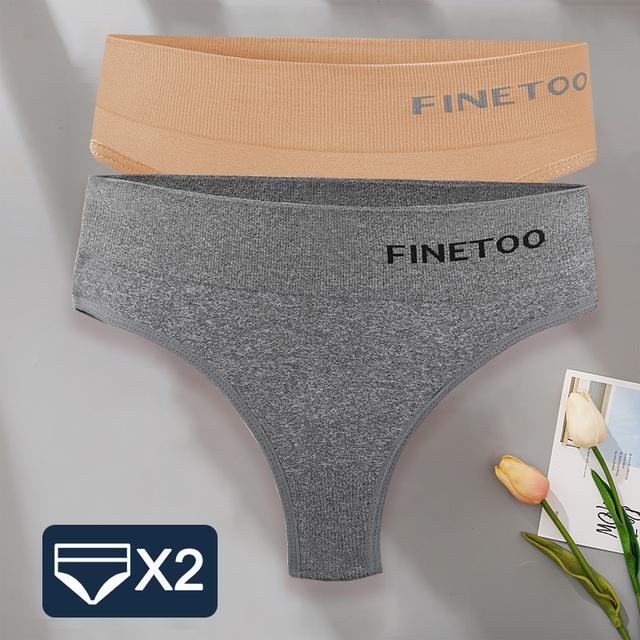 FINETOO 2 шт./компл. M-XXL Bodyshaper трусики-стринги женское тонкое нижнее белье женское нижнее белье сексуальные женские стринги трусы с высокой талией