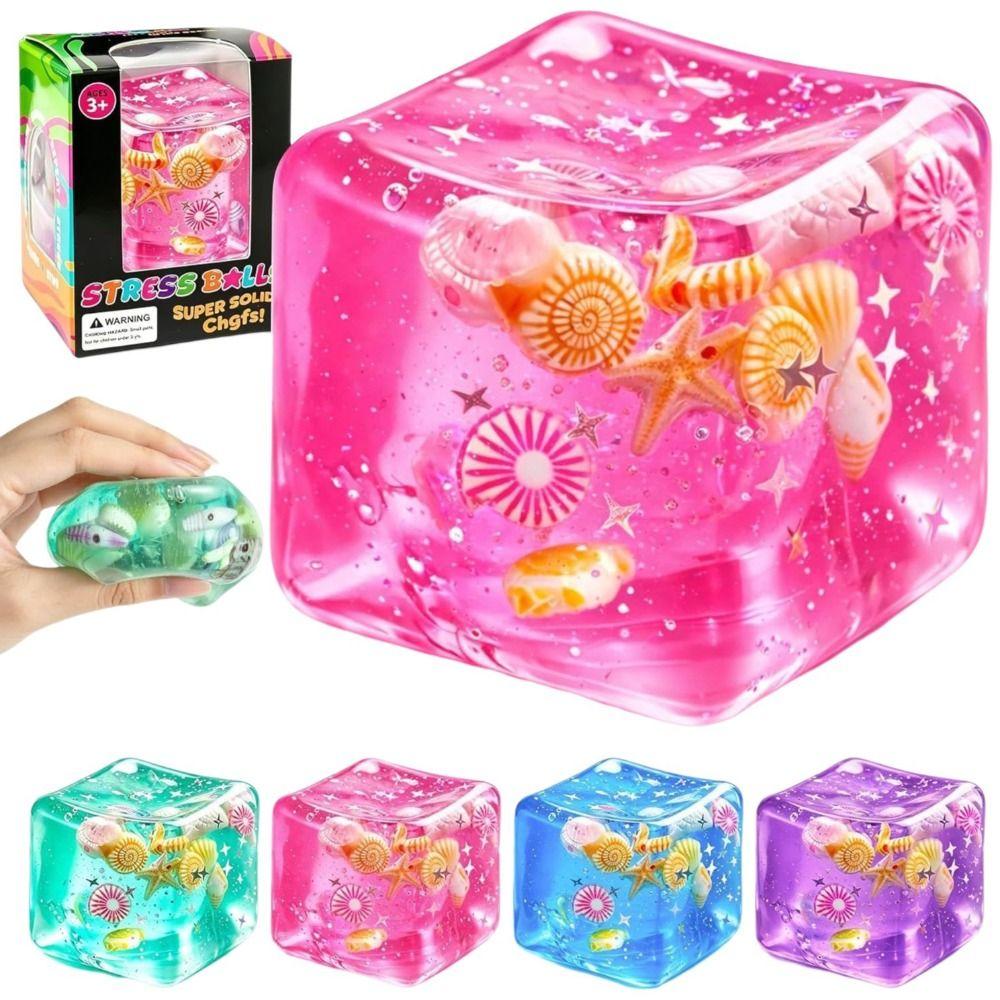 Cartoon Design Ocean Sensory Fidget Toy Star Shell Blue Pinch Cube Gift Stress Balls Wedding Party