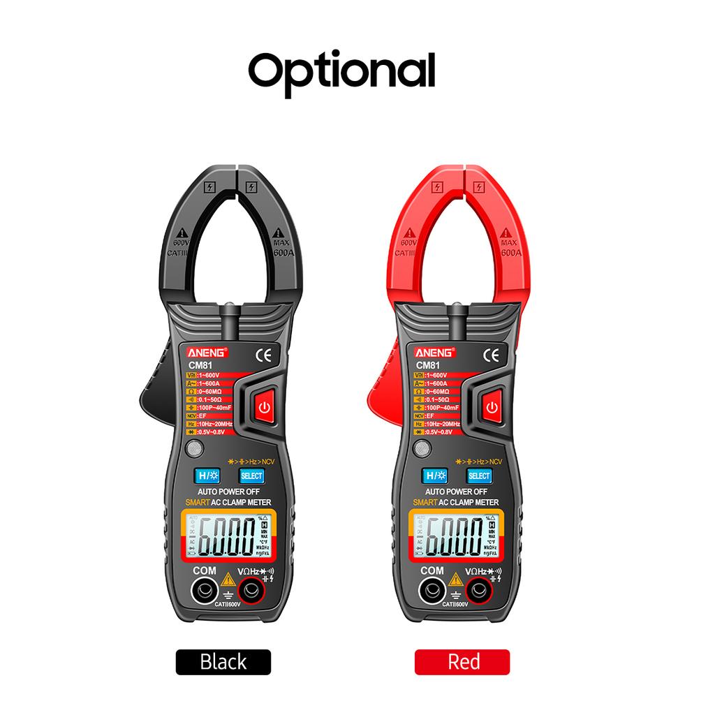 ANENG CM81 Умные клещи переменного тока Мультиметр с зажимами 6000 отсчетов Вольтметр с автоматическим диапазоном 600A Амперметр