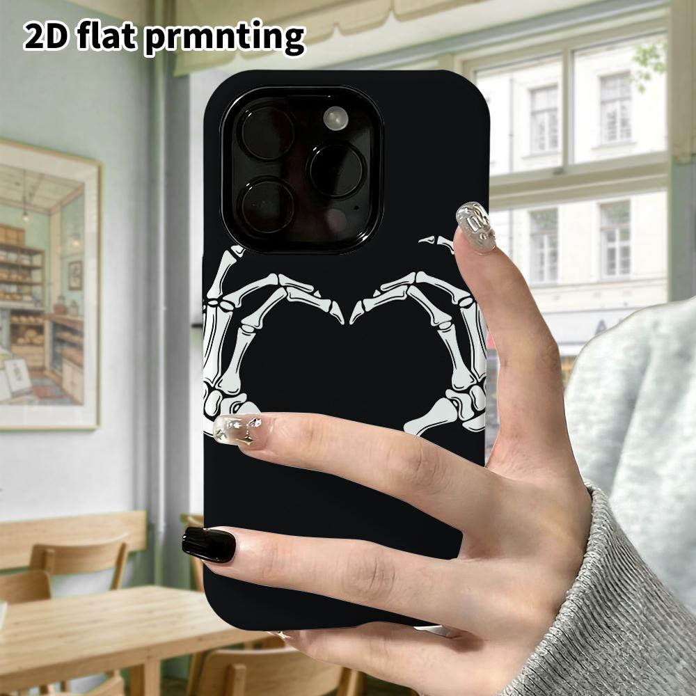 Чехол для телефона: 2D плоский, подходит для защитного чехла iPhone 18, 17, 16, 15, 14, 13, 12Pro, рука-сердце, идеальный подарок на Рождество и Хэллоуин