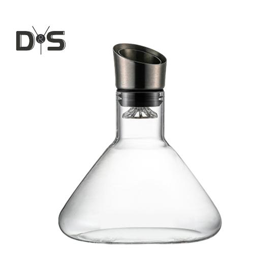 Стеклянный графин для вина с аэратором, фильтрация из нержавеющей стали, 12 каналов аэрации, емкость 1600 мл, графин для красного вина ручной работы для винных бутылок