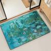 Коврик для двери, коврик для ванной, коврик для пола Lotus M-Monet, масляная живопись, микрофибра, декоративный, универсальный, фланелевый, быстросохнущий, впитывающий, нескользящая подошва
