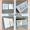 Universal Tempered Glass 20W Quick Charge USB Type-c Wall Dual 3pin Socket panel,UK 13A Wall 220V 2Way Light Switch Power Outlet