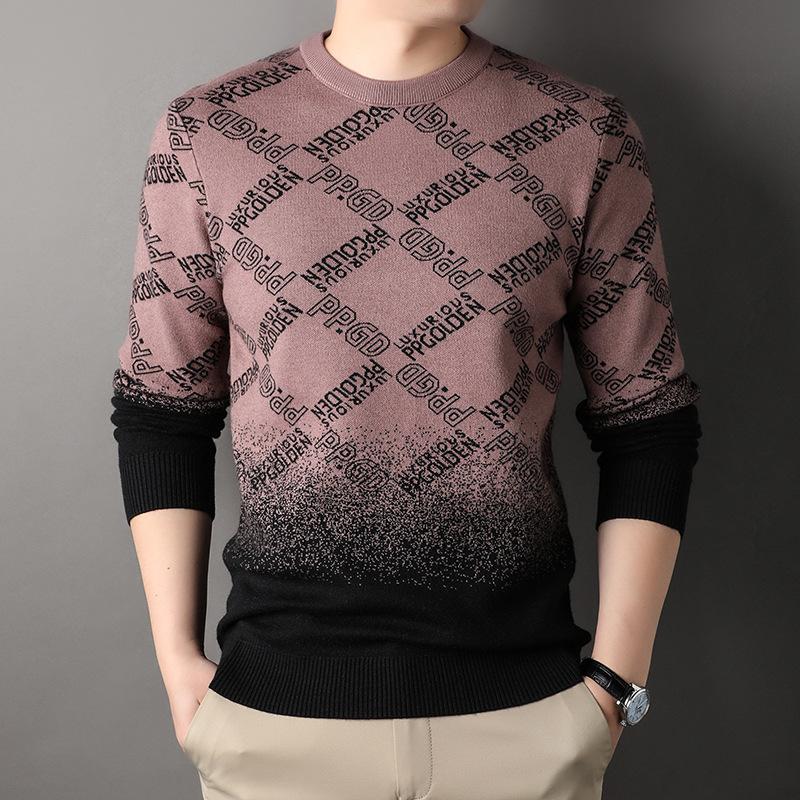 Осенне-зимний мужской трикотаж с круглым вырезом, свободный свитер, мужской пуловер, свитер в корейском стиле, мужская трикотажная рубашка, повседневная