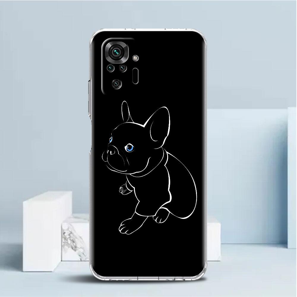Прозрачный чехол с французским бульдогом для Xiaomi Redmi Note 11 Pro 10 9 9S 8 8T 7 9A 9C 9T 10 10C K40, прозрачный мягкий чехол для телефона