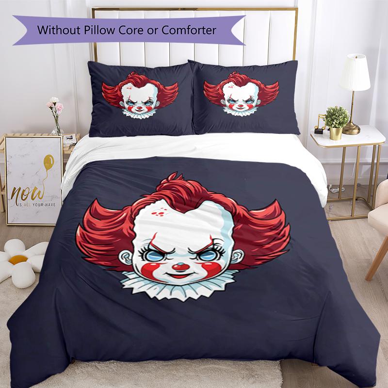 3pcs Pennywise the Dancing Clown1 pattern bedding set duvet cover set includes duvet cover &pillowcases, perfect all season bedroom decoration & gift