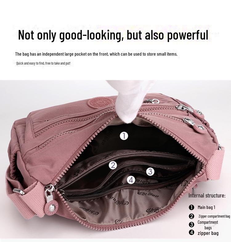 Легкая водоотталкивающая нейлоновая женская сумка-мессенджер - большая вместимость для походов за покупками и поездок на работу на открытом воздухе