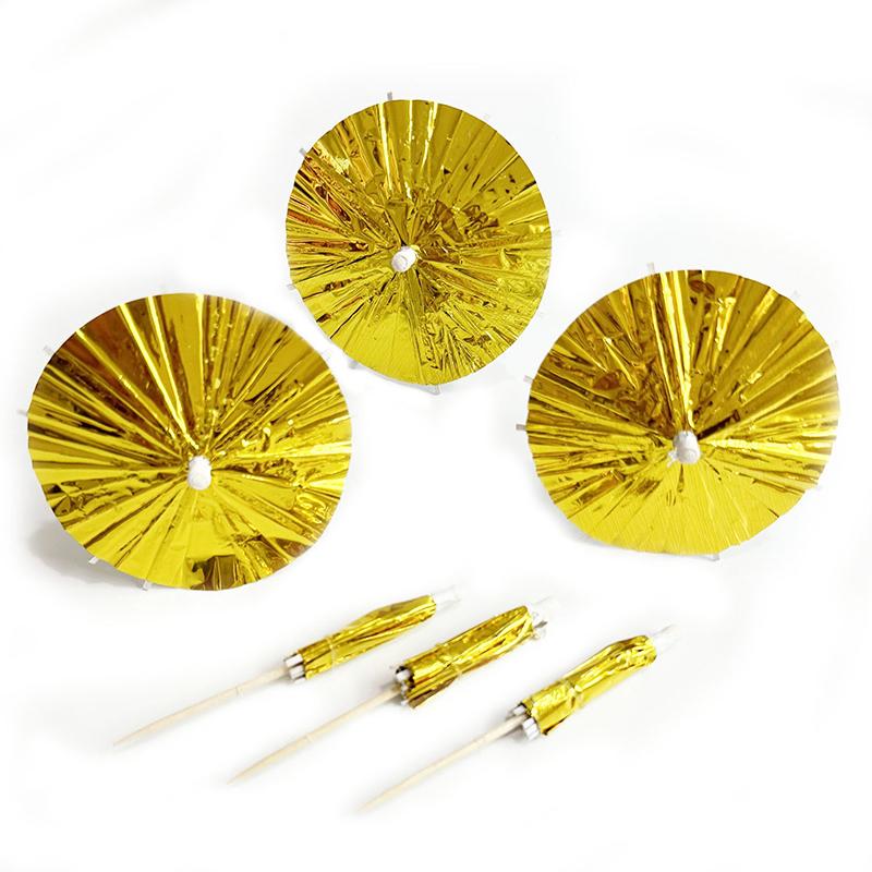 10pcs Drink Fancy Laser Umbrella Toothpicks Summer Beach Cocktail Toothpick Lovely Cupcake Topper Wedding Birthday Party Decor