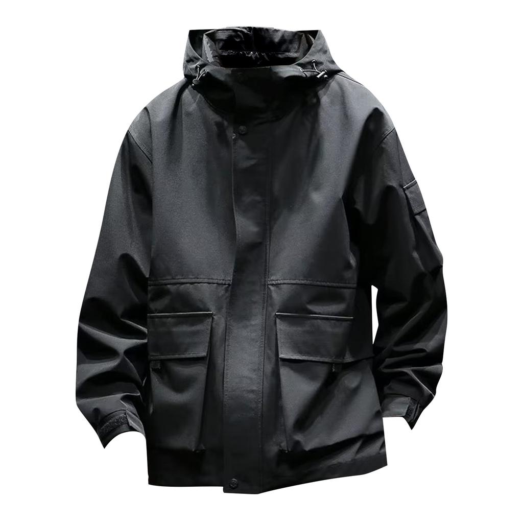 Autumn And Winter Men's Solid Color Outdoor Mountaineering Rushsuit Work Clothes Hooded Coat