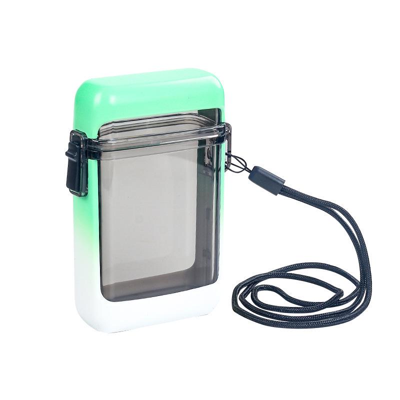 Waterproof Transparent Cigarette Case with Lanyard - Fits 20 Regular Cigarettes, Stylish Storage for Men and Women.