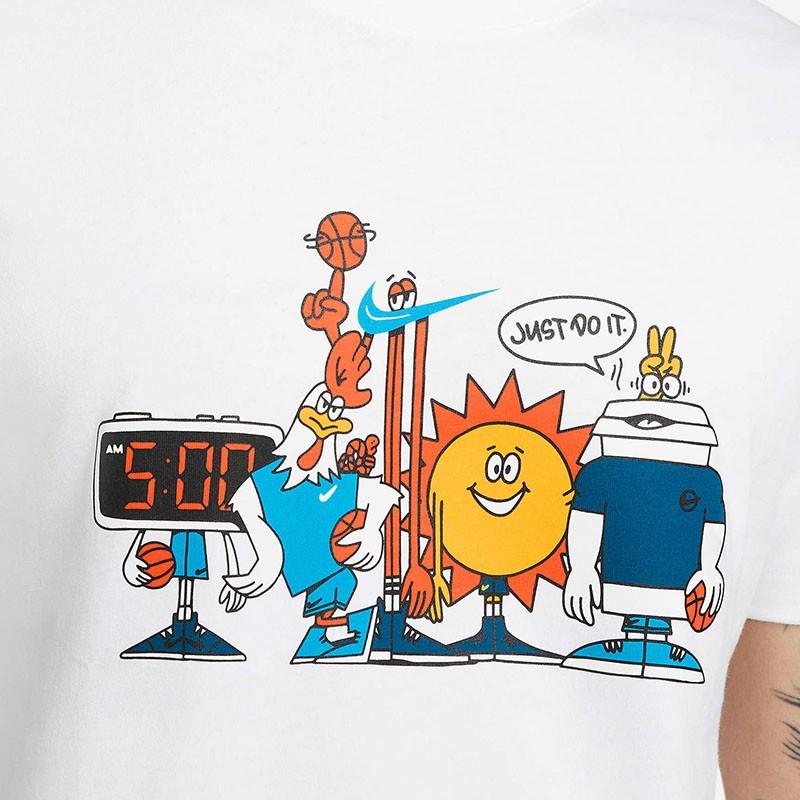 Nike Удобные футболки с круглым вырезом с мультяшным принтом, мужские топы, белые DN3004-100