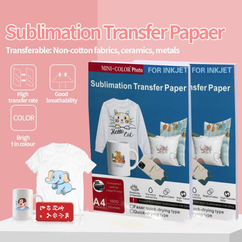 MINI Photo Paper A4 A3 100gsm PET Film Sublimation Transfer Paper for DTF Print on Clothes Digital Printing