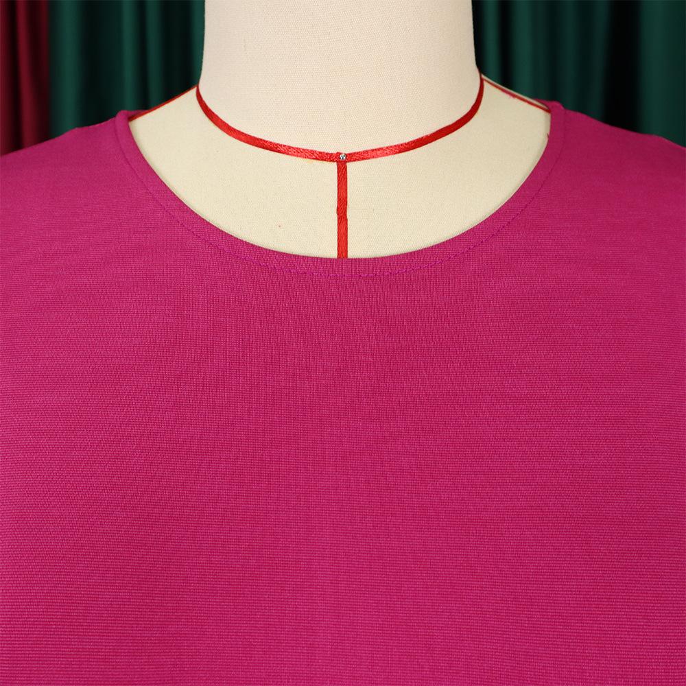 JKASHDK Women's Fashion Autumn Winter Solid Color Print Long Sleeve O-Neck High Waist Casual Dresses