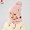 Детский унисекс шарф для тепла Зимний вязаный комплект из трех предметов для младенцев и малышей: шапка с защитой ушей, шарф, перчатки
