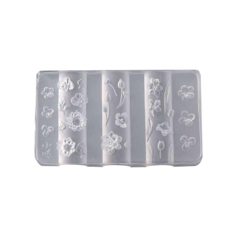 3D Nail Art Molds Sunflower Lotus Silicone Epoxy Resin Easy Release Carving Decorations