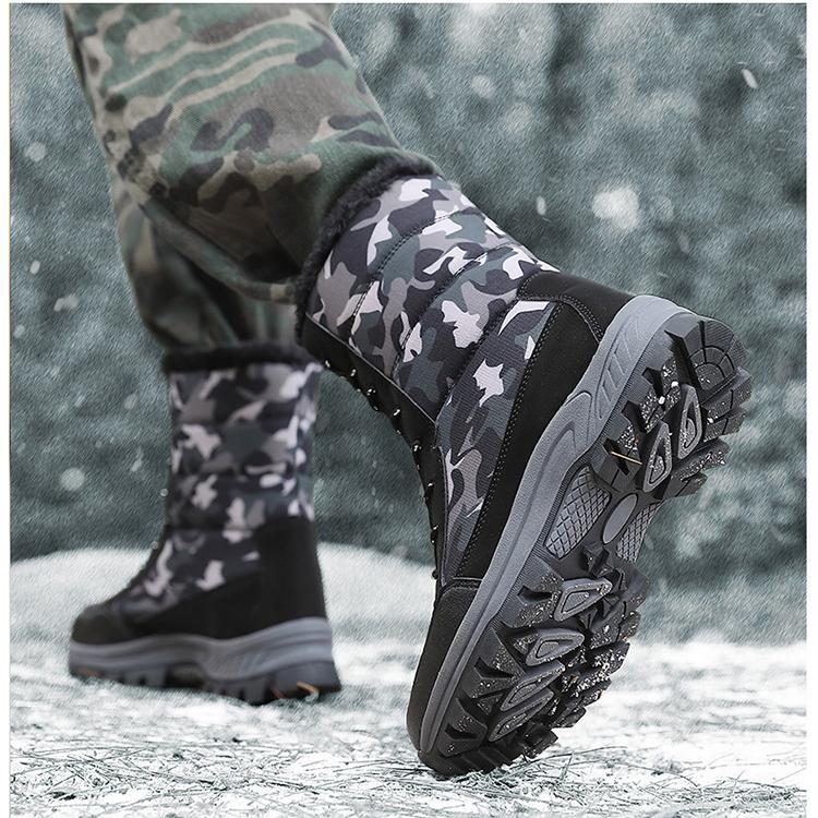 Женские зимние бархатные зимние ботинки, повседневные замшевые, на шнуровке, теплые, высокие, хлопковые, большие, с толстой подошвой, камуфляжные ботинки