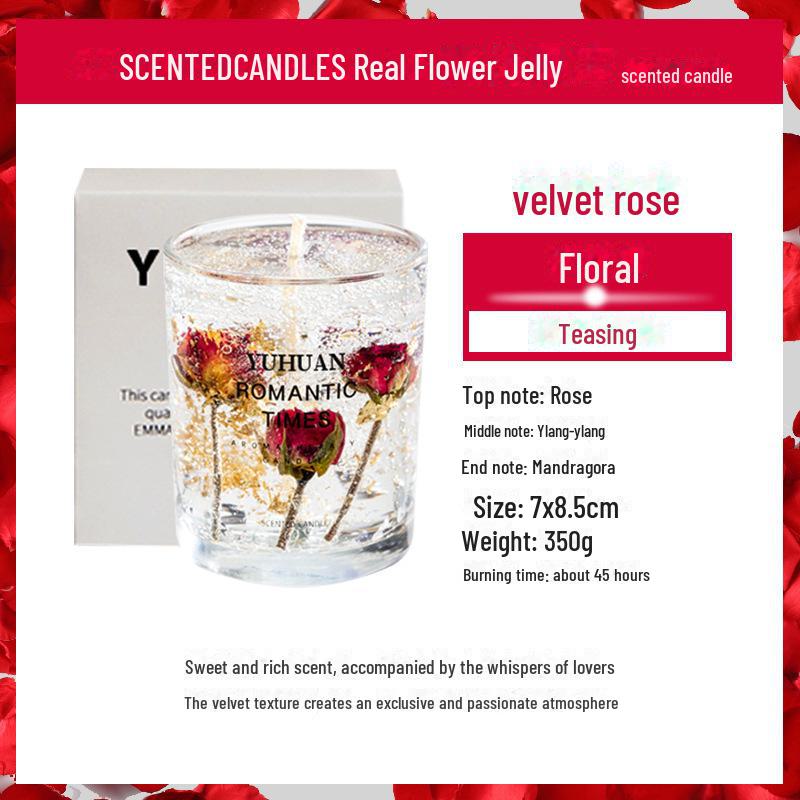 Jelly Candle, Gold Foil, Smokeless, Long-lasting Fragrance