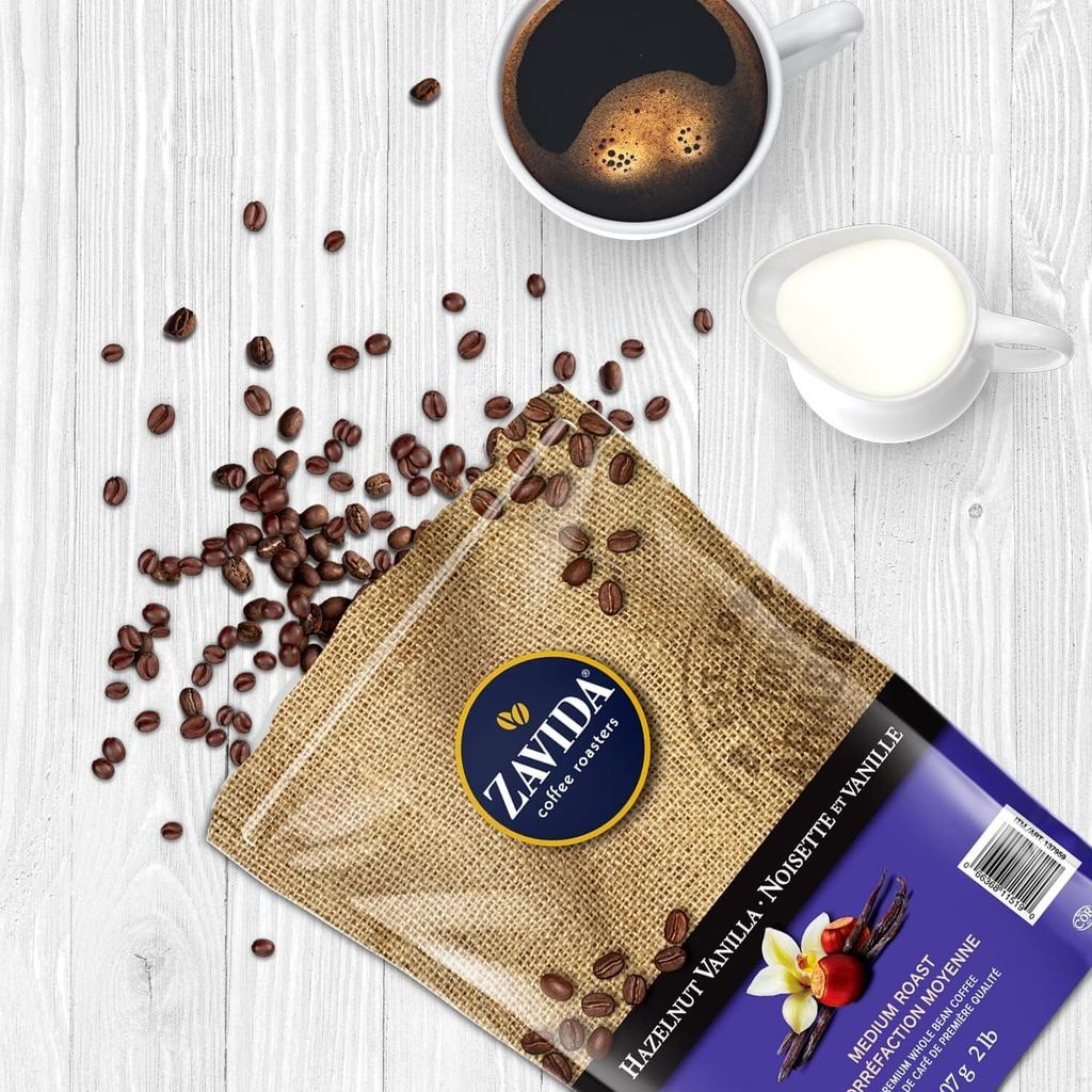 Кофейные зерна ZAVIDA Hazelnut Vanilla Whole Bean 907 г x 4 шт. Ароматизированный кофе