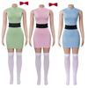 Costum Fete Powerpuff Cosplay Femei Set Rochie Blossom Buttercup Bubbles Rochie Costum Cu Set Curea Halloween Rochie de Bal Mascat