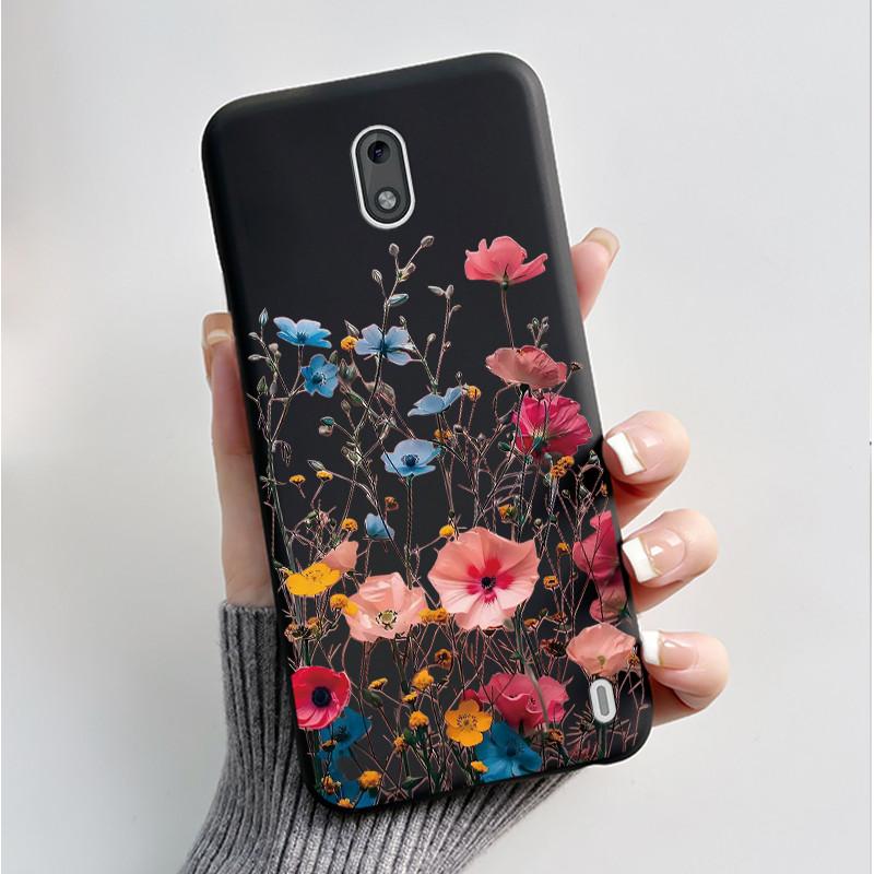 Чехол с рисунком для Nokia 2 / Nokia 2.2 / Nokia 2.1 Fundas Мягкий силиконовый Черный корпус Чехол Милый Цветочный Мультяшный Корпус Capa