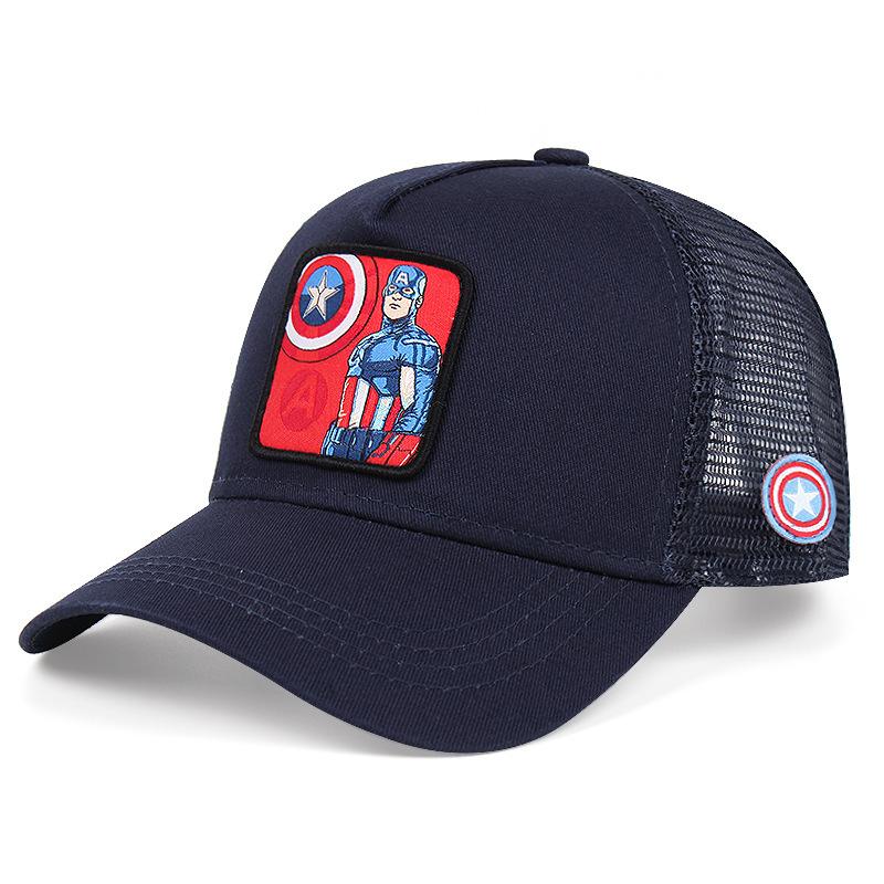 Marvel Superhero Patch Trucker Hat Breathable Mesh Baseball Cap Adjustable Spiderman Hulk Ironman Outdoor Sun Cap