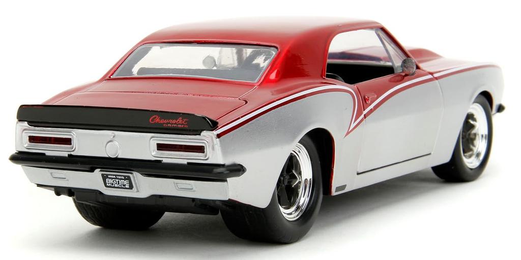 Jada Toys BIGTIME MUSCLE 1/24 Scale 1967 Chevy Camaro Silver/Red Metallic (Finished Product)