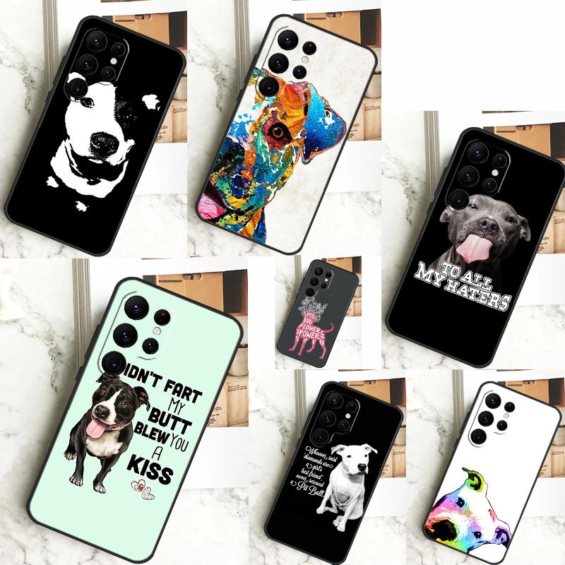 Pit Bull Lovely Pet Dog Pitbull Case For Samsung Galaxy S23 S22 S24 Ultra S8 S9 S10 Plus Note 10 20 Ultra S20 S21 FE Cover