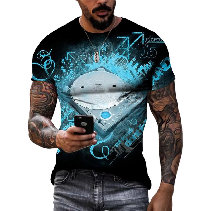 Летняя мода, новые музыкальные элементы, графические футболки, мужские тенденции, хип-хоп, уличный стиль, крутая футболка, футболки в стиле Харадзюку с 3D принтом, топы