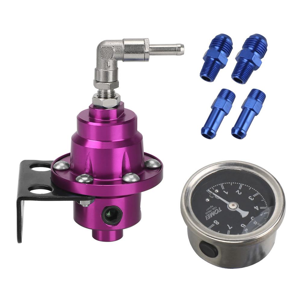 Vehicle Refitting fuel Supercharger Car Acssories Universal with Gauge Kit Adjustable Fuel Pressure Regulator