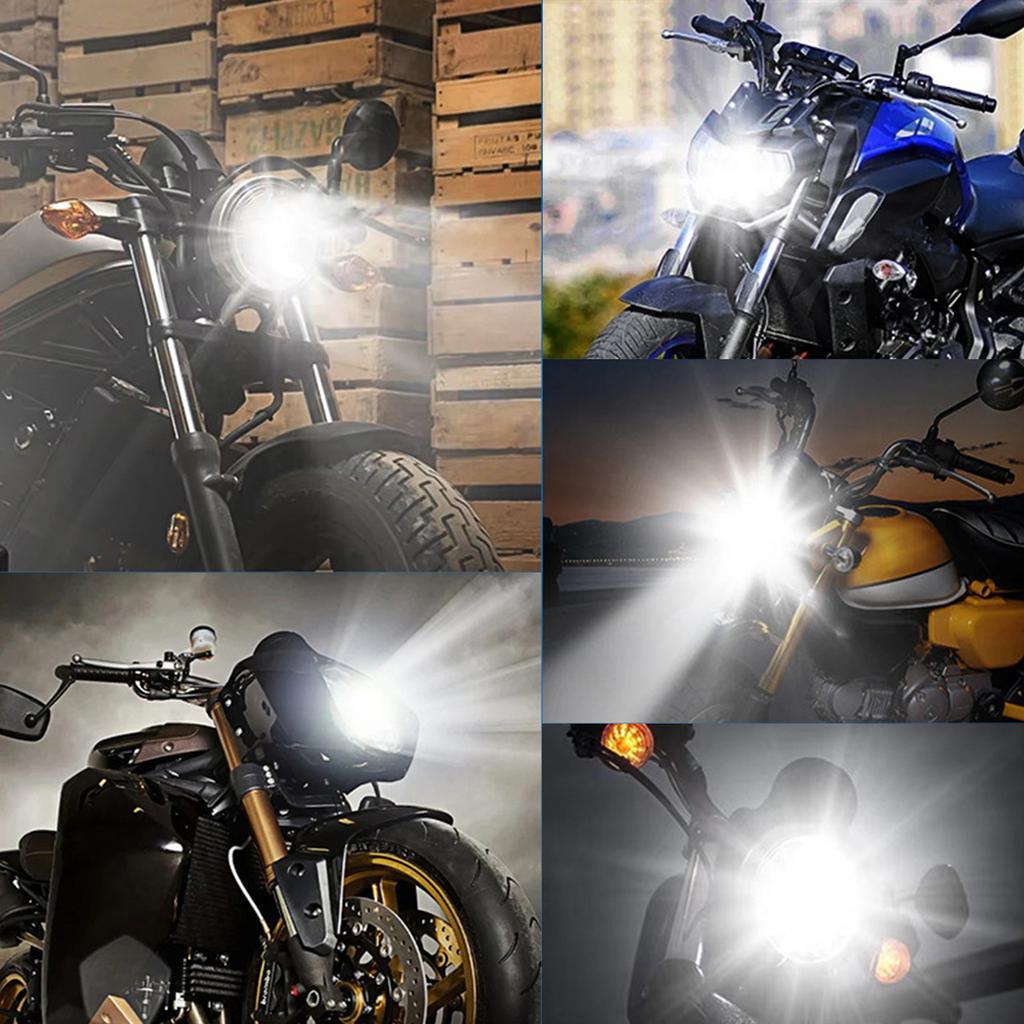 1Pc H4 LED Dual Color Motorcycle Headlight Bulbs BA20D with Fan Hi/Lo Beam 12V Fog Lamp Scooter Yellow White Motor Accessories