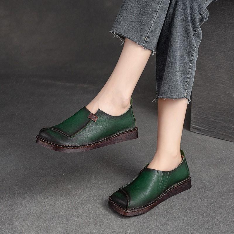 Модные женские лоферы GKTINOO Весна Натуральная кожа Комфортные Плоские Туфли для мамы Обувь слипоны Модная женская обувь Zapatos De Mujer