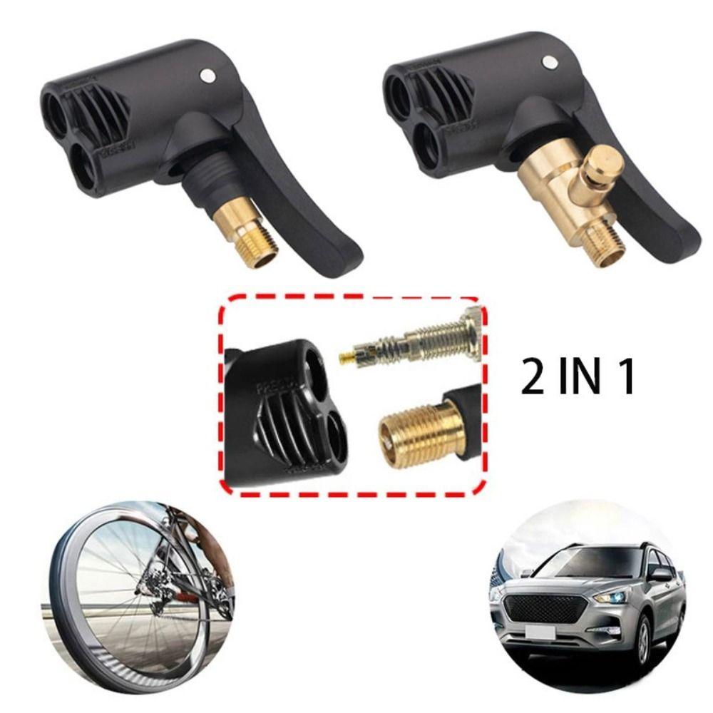 2-in-1 Tire Inflation Valve Adapter Deflated Inflatable Pump Connector Car/Bike/Motorcycle