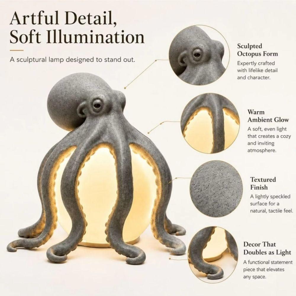 Cute Shape Octopus Desk Lamp Creative Home Decor Lovely LED Night Light Halloween Parties