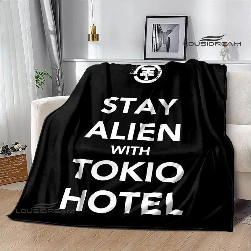 Одеяло с принтом группы Tokio Hotel Детское теплое одеяло Мягкое уютное одеяло из фланели Одеяло для дивана-кровати Дорожное одеяло Подарок на день рождения