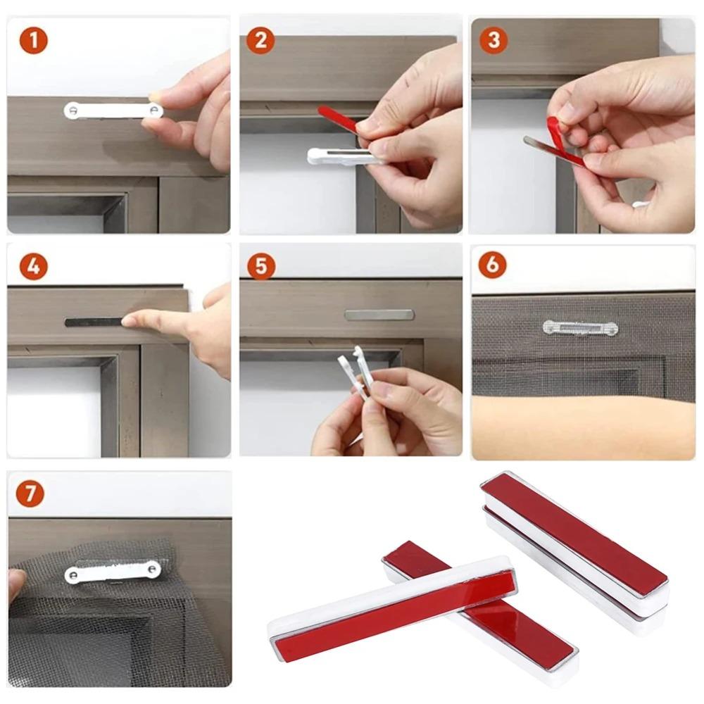 New Magnetic Window Screen Clip Prevention Insect Door Window Screen Netting Fixation Buckle Free-Drilling Installation Clip