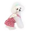 Летнее платье для щенков с крыльями ангела, хлопковая клетчатая одежда для маленьких собак, юбка для кошек йоркширской болонки, одежда для домашних животных, халат chien