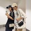 Personality Simple Lightweight Box Bag Diagonal Stripe Shoulder Bag Unisex Versatile Crossbody Bag Phone Bags