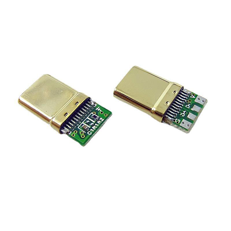 Позолоченный USB-разъем Micro Type-C: Высококачественная клавиатура, Флеш-накопитель, Усилитель для наушников, Кабель для передачи данных для мобильного телефона.